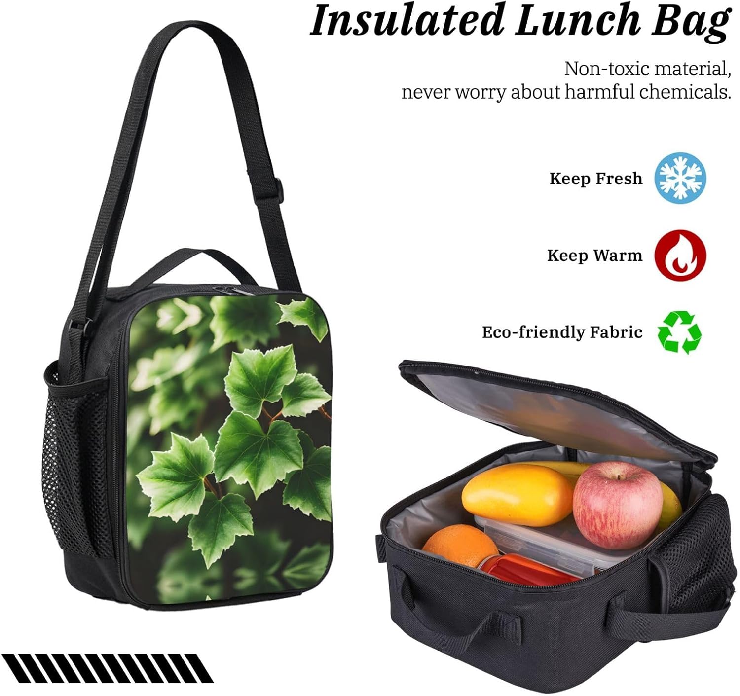 Ivy Blossoms Tree print 3 Piece Backpack Bags with Lunch Box Pencil Case Set for Travel Work Camping Unisex