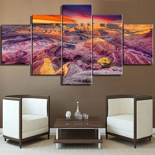 Vista 308 de Paisaje de 5 piezas pintura sobre lienzo