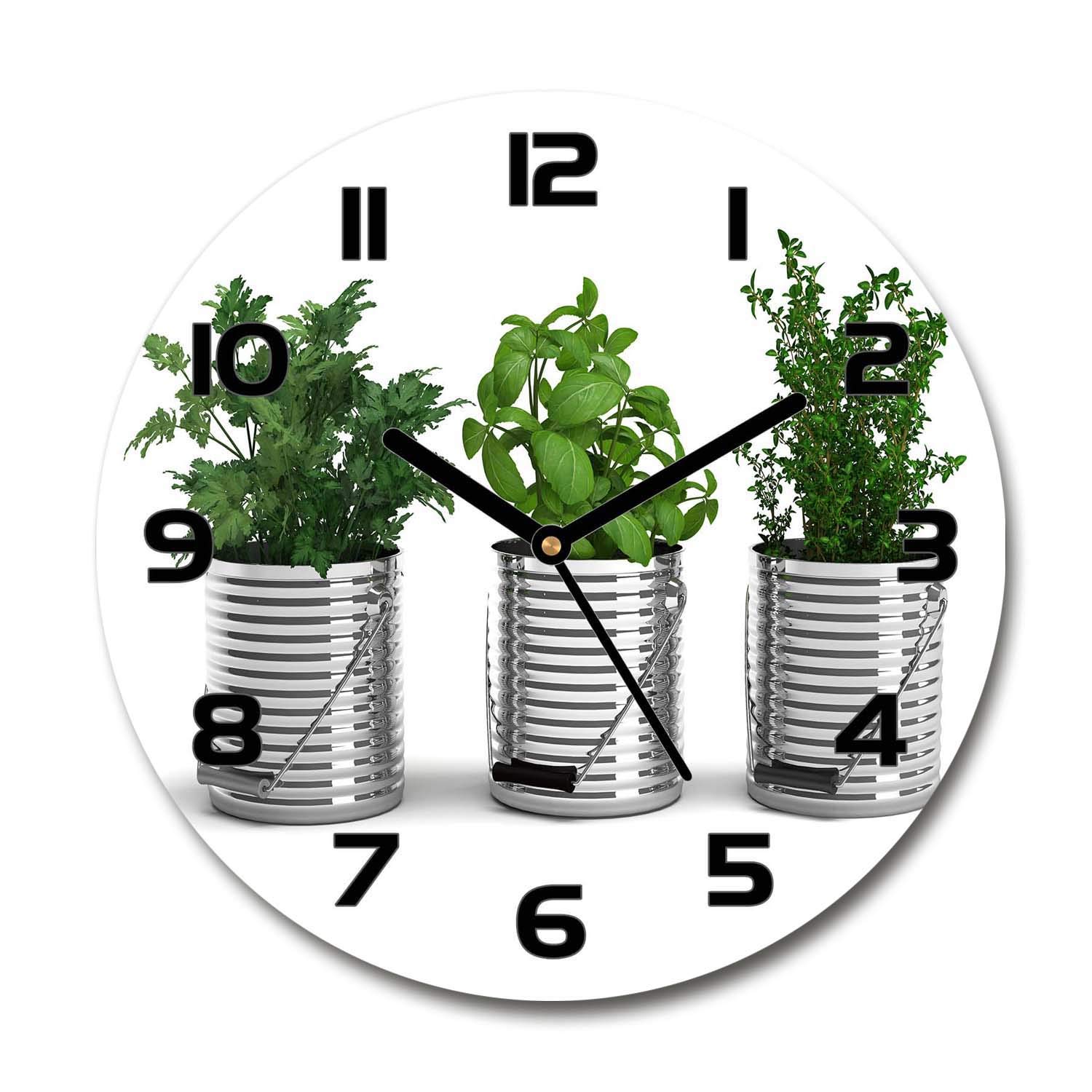 Horloge silencieuse 60x60cm en verre de sécurité pour salon sans bruit