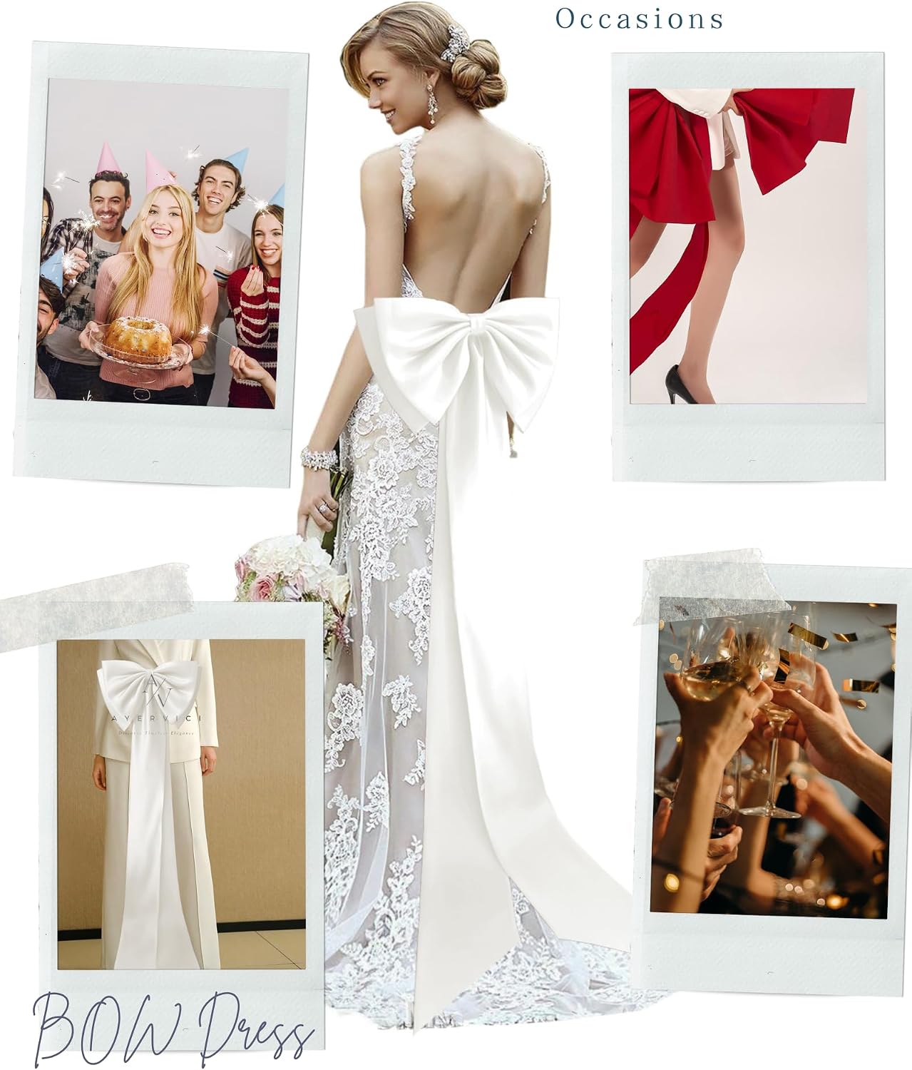 Elegant Removable Big Bow Train for Wedding Dress Large Detachable Satin Halloween Costume for Women image 4