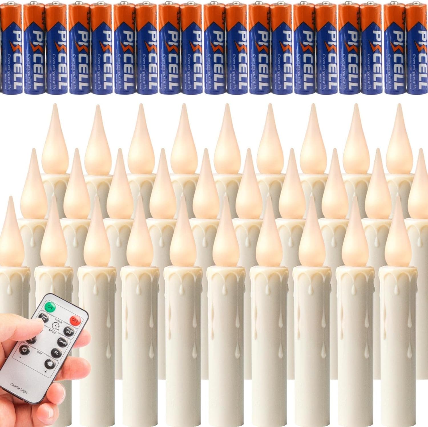 Wie Lange Halten Batterien In Led Kerzen 30er LED Kerzen mit Batterien, Fernbedienung (Timer, Dim+-. 4 Programm