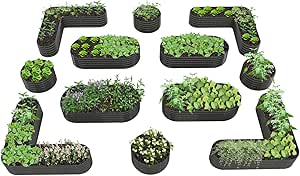 ANLEOLIFE 12-Pack Galvanized Raised Garden Beds - Outdoor Modular Metal Planter Box Kit, 18