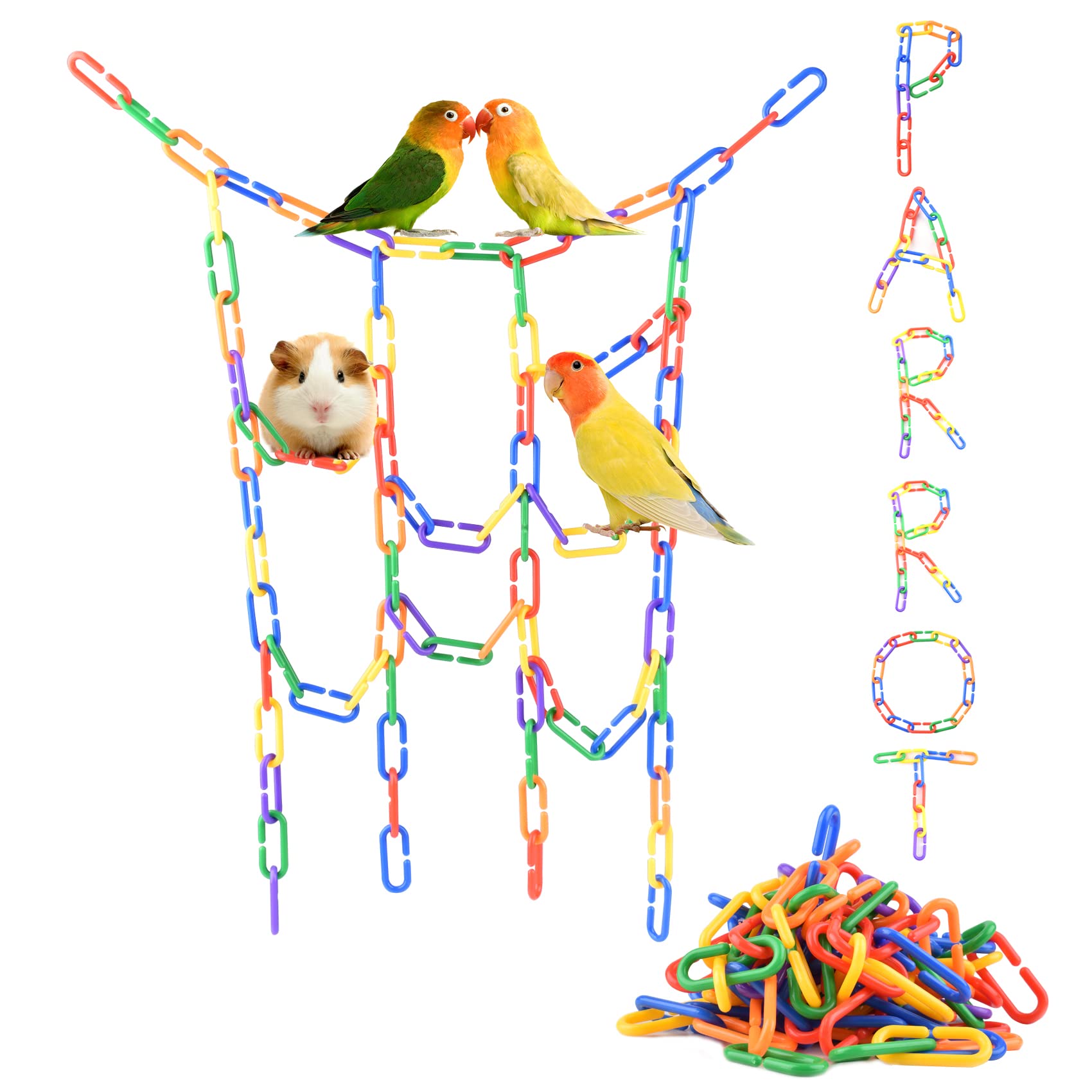 ART-Style 400 stuks Link C-Clips Haken Kettingschakels, Plastic Rainbow