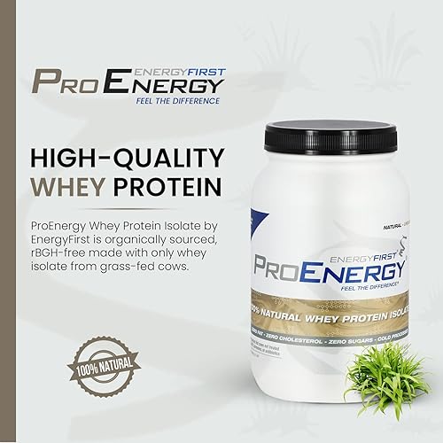 Miniatura 7 de Energy First - Polvo aislado de proteína de suero de leche alimentada con pasto natural chocolate 2 libras batido de suplemento ProEnergy para