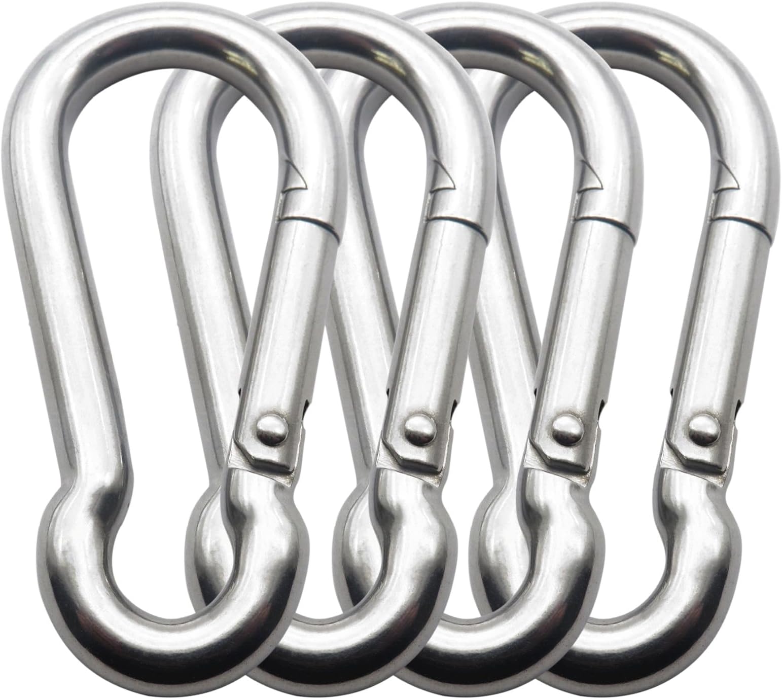 3.15 Inch 4 Pack Spring Snap Hook Carabiner, Cable Machine Accessories for Home Gym Pulldown Attachment, Exercise Machine, Heavy Duty Steel Clip for Outdoor Fitness