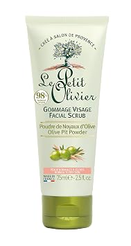 Le Petit Olivier Facial Scrub for Normal to Dry Skin - Made with Olive Pit Powder - Smoothes and Refines Skin - Leaves Complexion Luminous - Sulfate Free - Natural Origin Ingredients - 2.5 oz