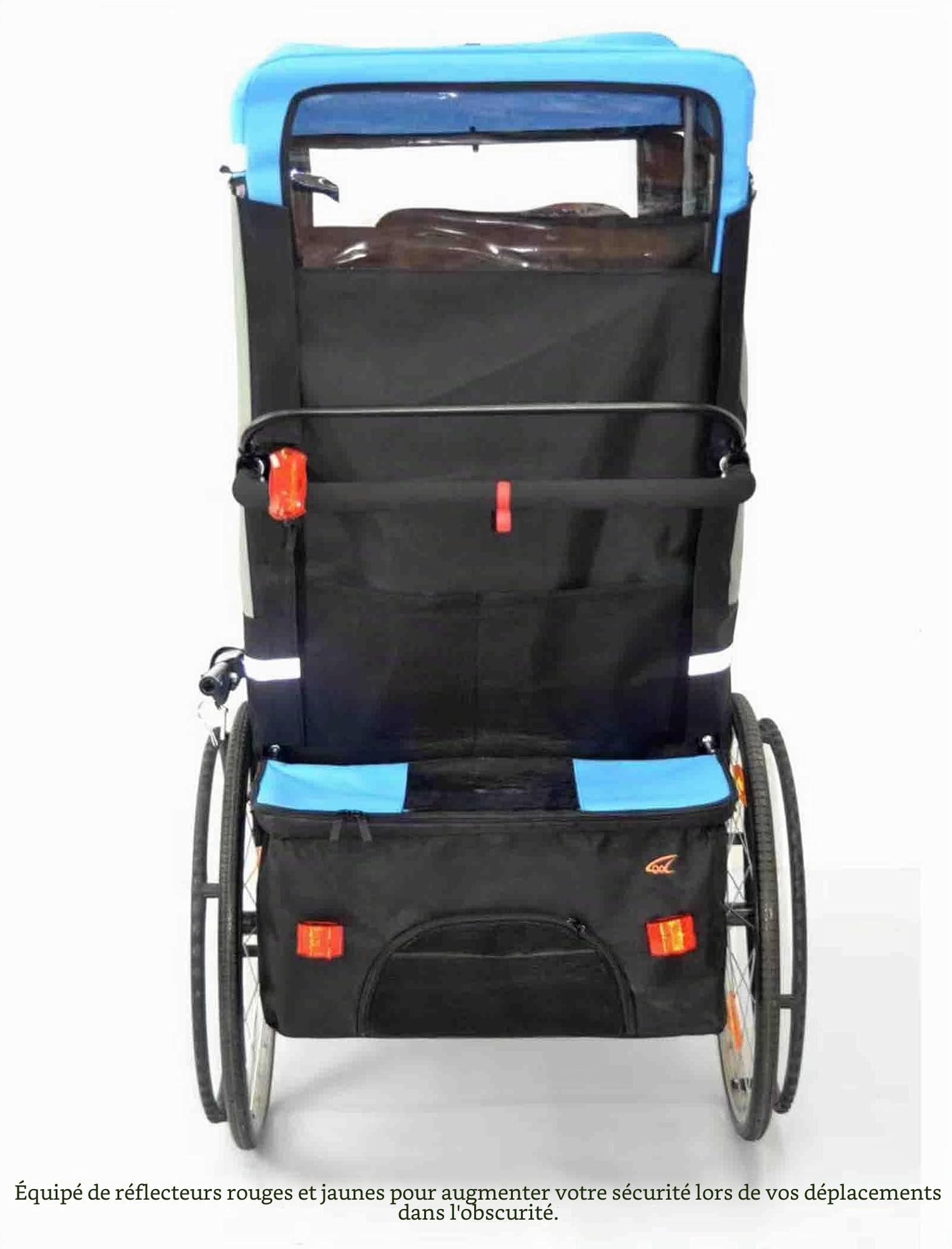 Remorque de vélo Adulte Fauteuil Roulant Vélo en Alliage D'aluminium Remorque Arrière Absorption des Chocs Tracteur Confortable Chariot Multifonctionnel (Blue)