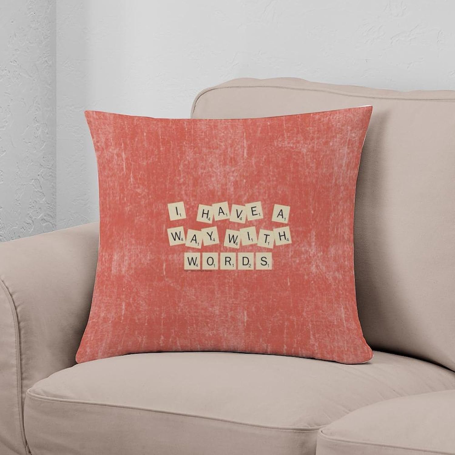 CafePress Scrabble Way with Words Everyday Pillow Square Pillow, Decorative Accent Pillow Woven