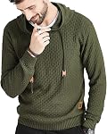 Zaitun Sweatshirt à capuche Homme manches longues Sweater à cape tricotée