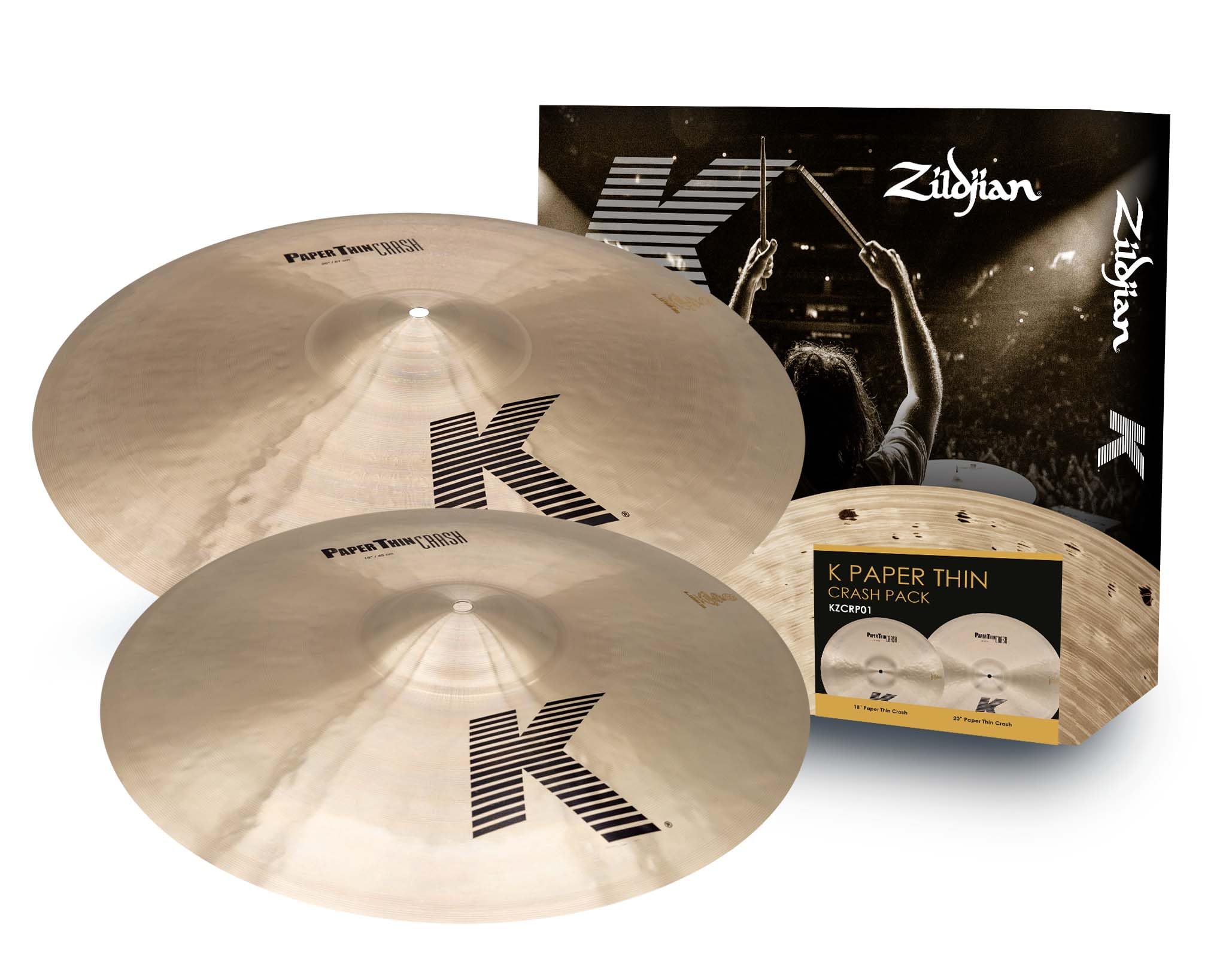 Amazon.com: Zildjian K Paper Thin Crash Pack, 18/20 Inch : Musical