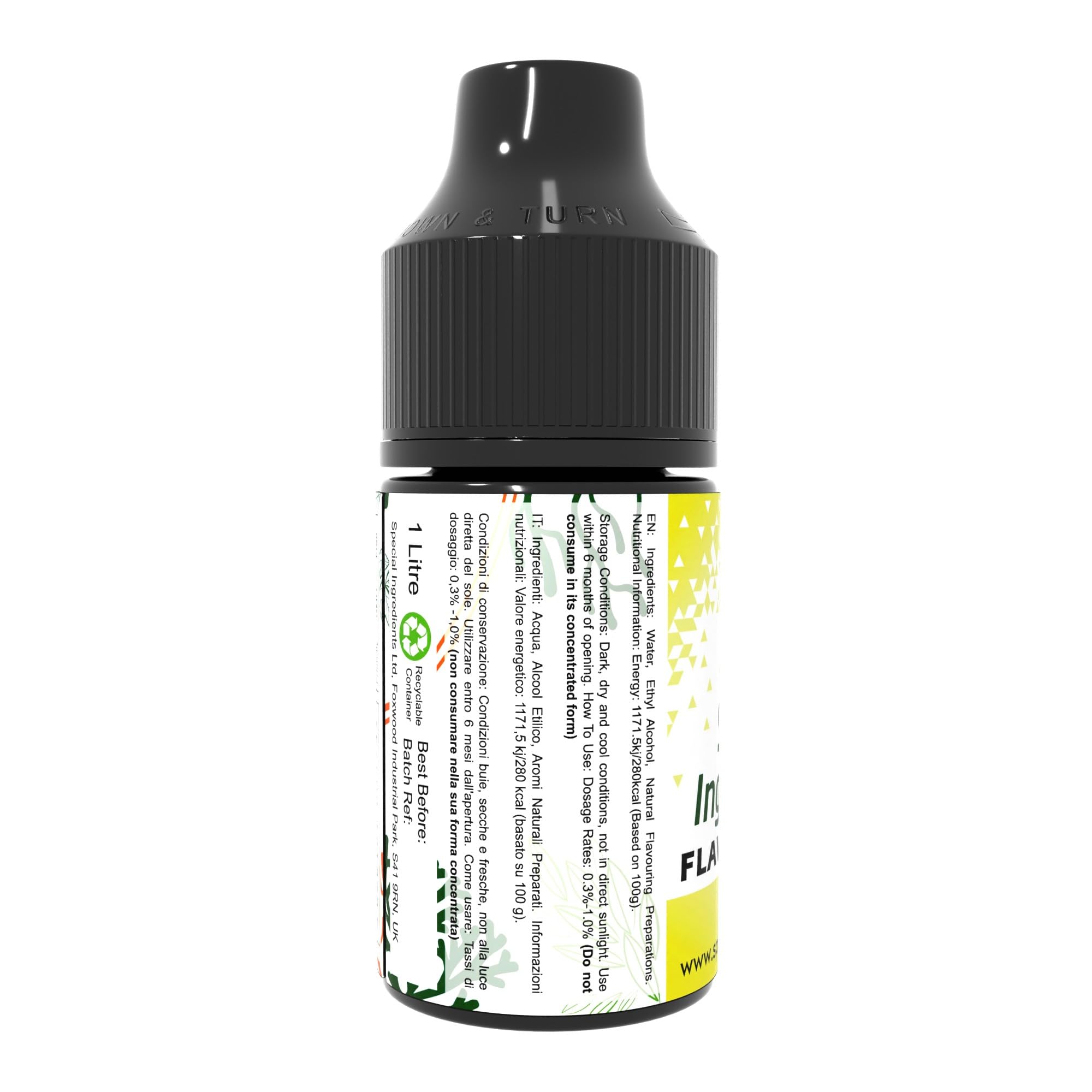 Special Ingredients Flavour Drops Lemon, 1 L | Zitrone-Geschmackstropfen, Lebensmittelaroma, Vegane Geschmackstropfen, Für Backen, Speisen und Getränke, Zuckerfrei