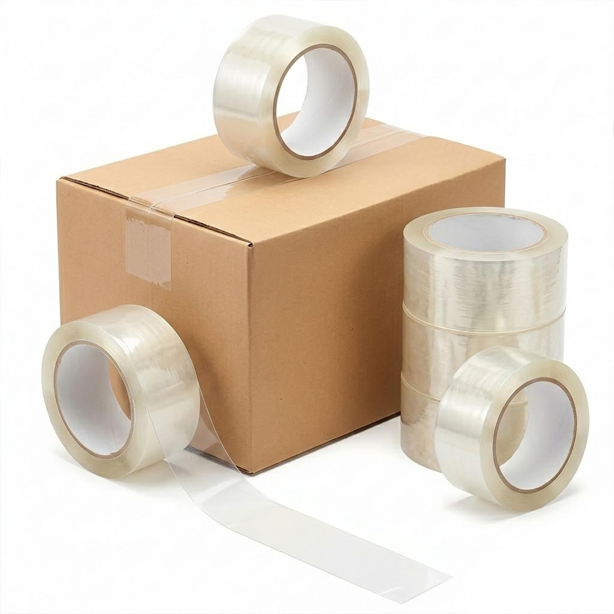 Tezraftaar® 36 x Parcel Packaging Tape Clear Carton Sealing Tape Low Noise 48mm x 66m Heavy Duty Strong for Box Packing Shipping Warehouse Industrial Office uses