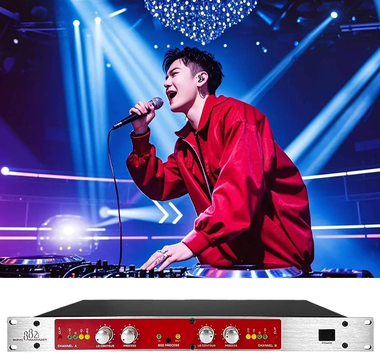 Professional Audio Processor, 882I Autotune Vocal Processor with Treble/Bass Frequency Adjustment, for House Karaoke, Performance