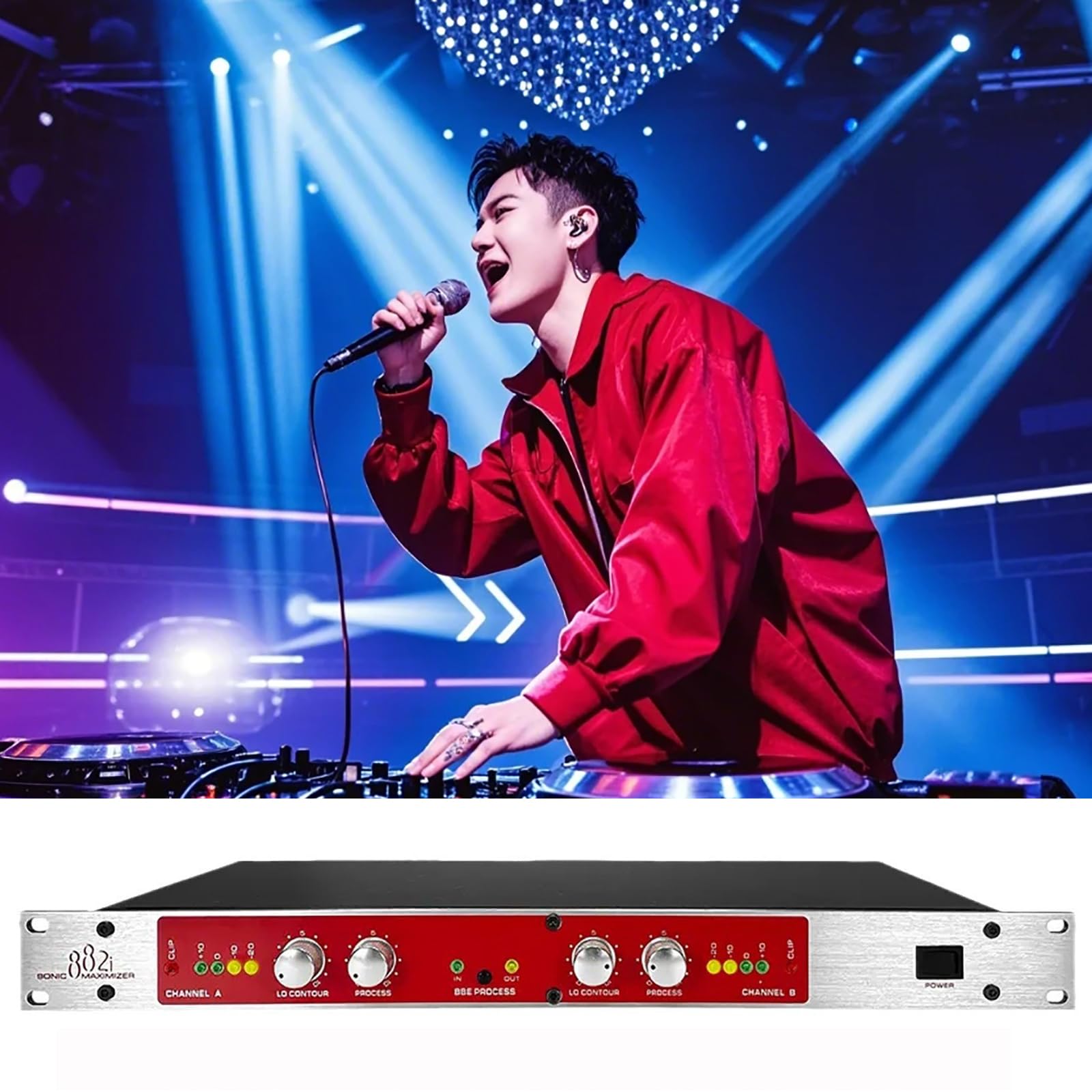 Processore Audio Professionale, Processore Vocale 882I Autotune con Regolazione della Frequenza degli Alti/Bassi, per Karaoke in Casa, Performance