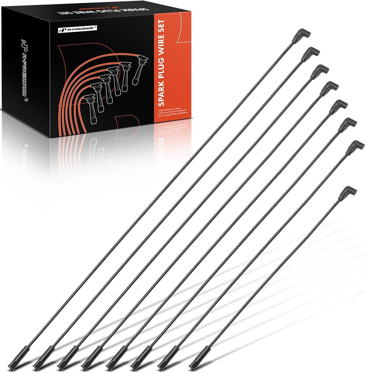 A-Premium 8PCS Spark Plug Wire Set Compatible with Buick Regal, Century, Electra, Estate Wagon, LeSabre & Chevrolet Caprice & Cadillac Brougham, Eldorado & Pontiac Bonneville & Oldsmobile Cutlass