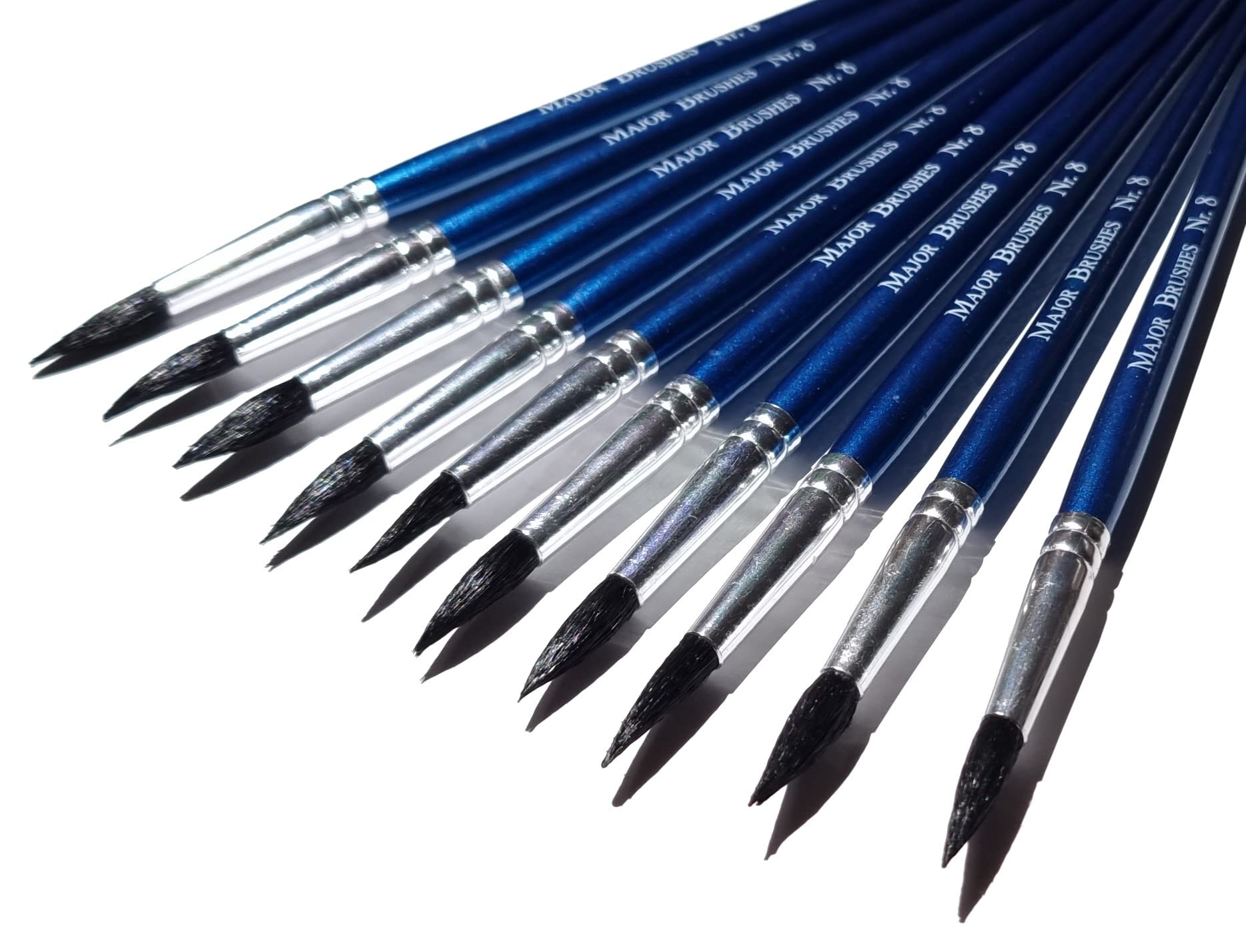 Major Brushes Imitation Squirrel Brushes Size 8 Pack of 10