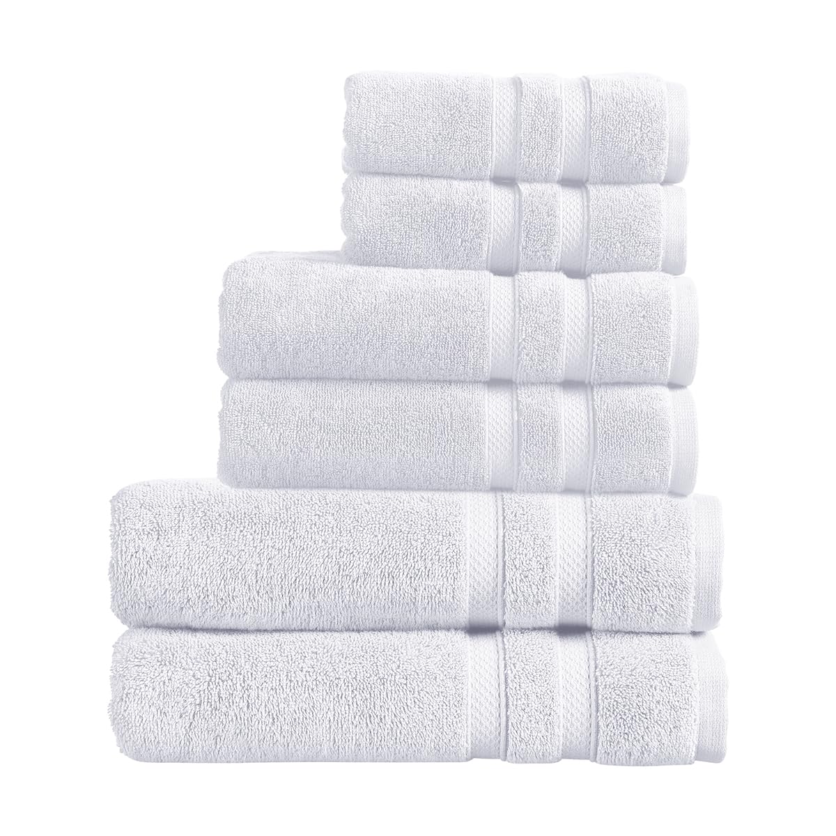 Christy Chroma Bath Towels | Set of 2 | Highly Absorbent Heavyweight 675GSM | Bold and Bright | Soft Velvety Smooth Bathroom Shower Towels | 100% Cotton | Sustainably Made | White — view 129