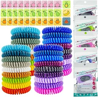 36 Pack Mosquito Repellent Bracelets, Individually Wrapped DEET-Free Insect & Bug Repellent Wrist Bands with 60 Pack Mosquito Patches for Kids & Adults Outdoor Camping Fishing Traveling