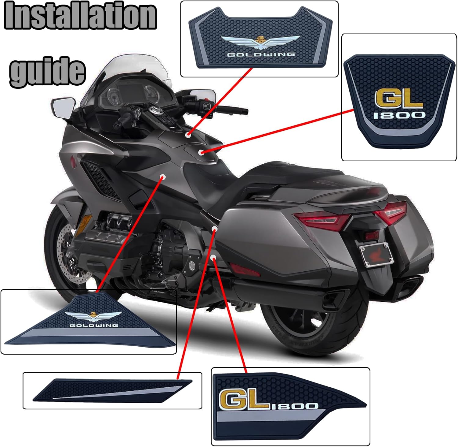 FOR Gold wing GL1800 F6B 2024 motorcycle side fuel tank pad protection sticker decal traction pad Car body decoration protective sticker motorcycle accessories gold wing gl1800 f6b 2018-2024 (Type A)