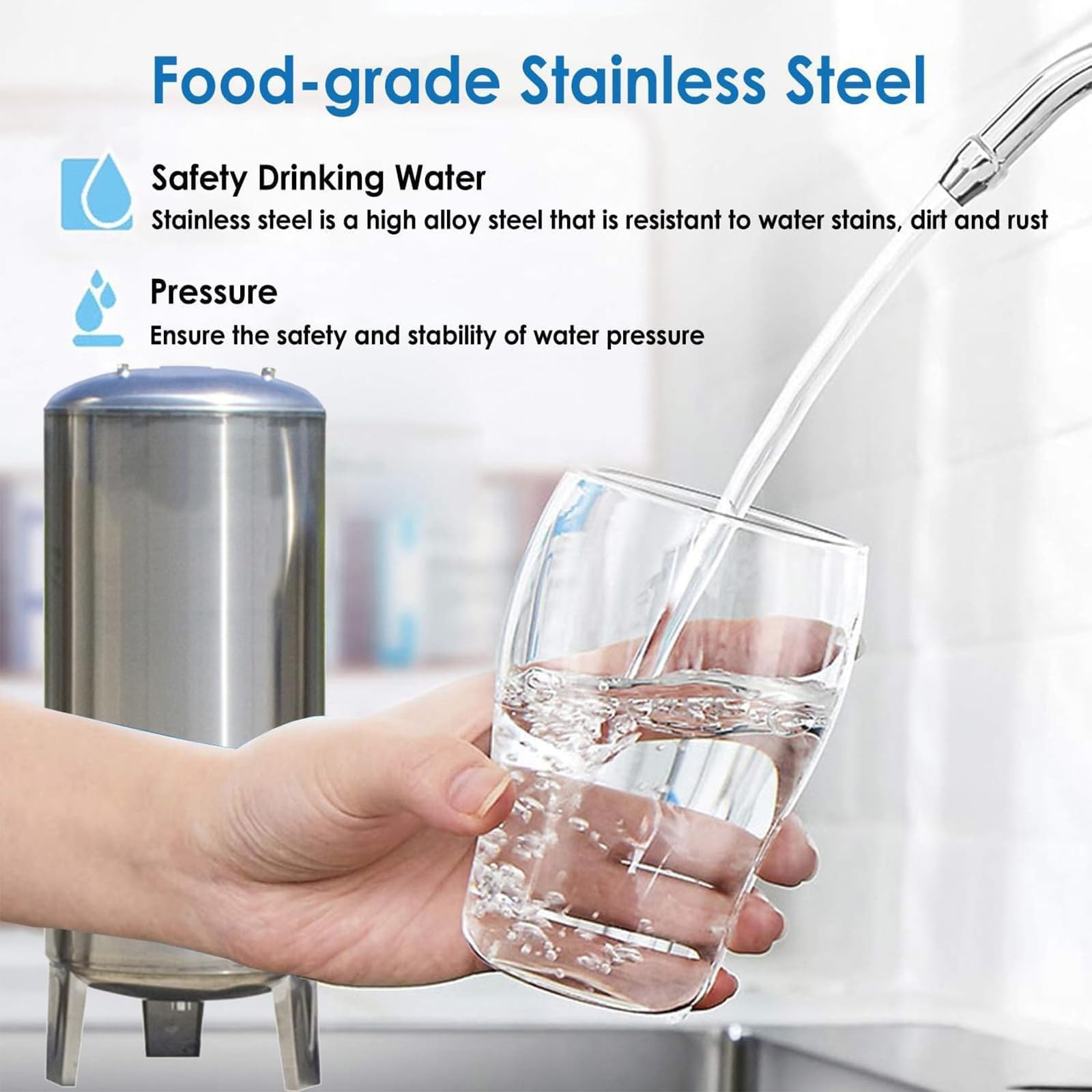 Serbatoio Aria Compressa Verticale Acciaio Inox Alta Pressione Serbatoio di Accumulo Design Verticale Utilizzato per L'acqua Domestica Risolvi Il Problema dell'Acqua