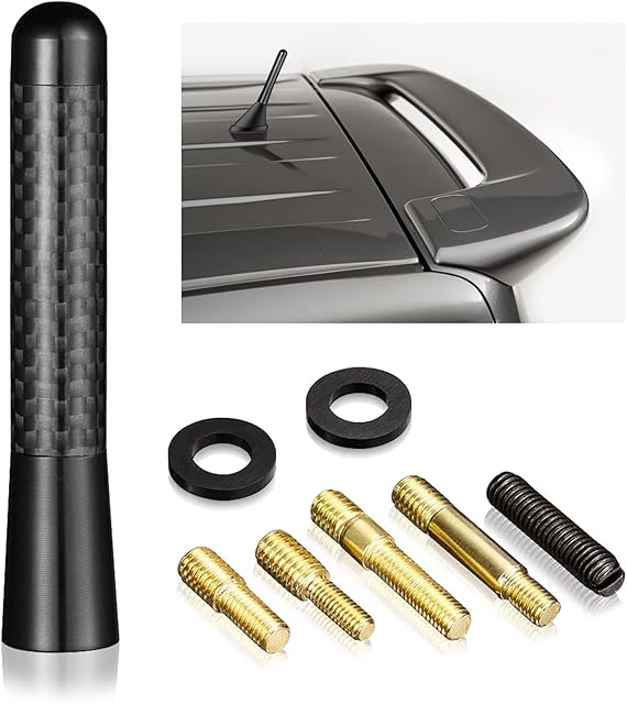 Bingfu Car Antenna Car Radio Aerial Universal Vehicle Truck SUV Car Topper Antenna Aerial 8cm M4.0 M5.0 M6.0 Screws Black Short Car Stereo FM AM Antenna Replacement Compatible with All Cars