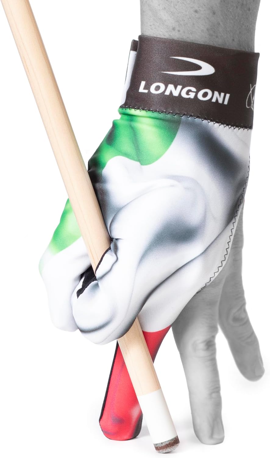 LONGONI Billiard Pool CUE Glove - Flags Line - Flag 1 - Italy Flag - for Left Hand