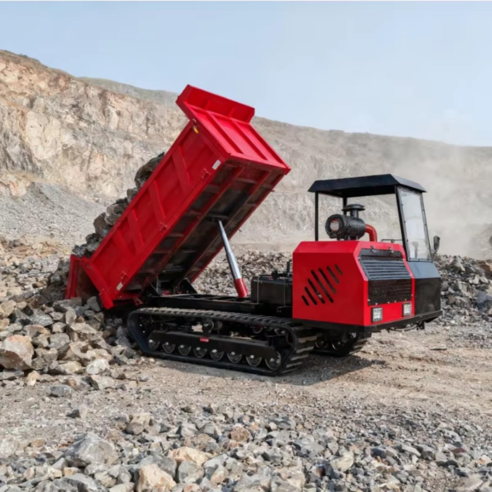 Dumper sobre orugas, volquete de orugas todoterreno, mini volquete, resistente para máquina de transporte de barro y arena
