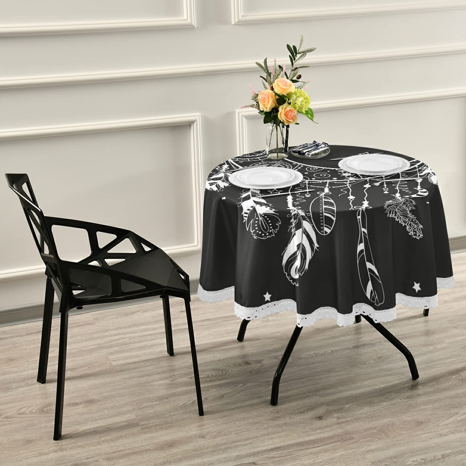 Feathered White Table Linen Pheasant Feather Placemat | Table Terrain