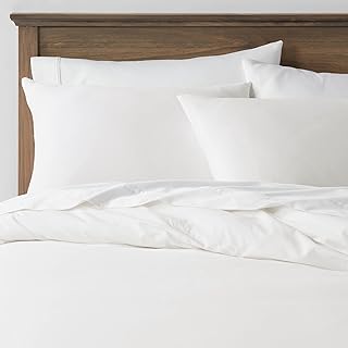 THREAD SPREAD Queen/Full Duvet Cover, 600 Thread Count Sateen 3Pc Egyptian Cotton Duvet Cover Set, 100% Pure Cotton Comforter Cover, 2 Pillow Shams, Zipper Closure, 7 Corner Ties - (White)