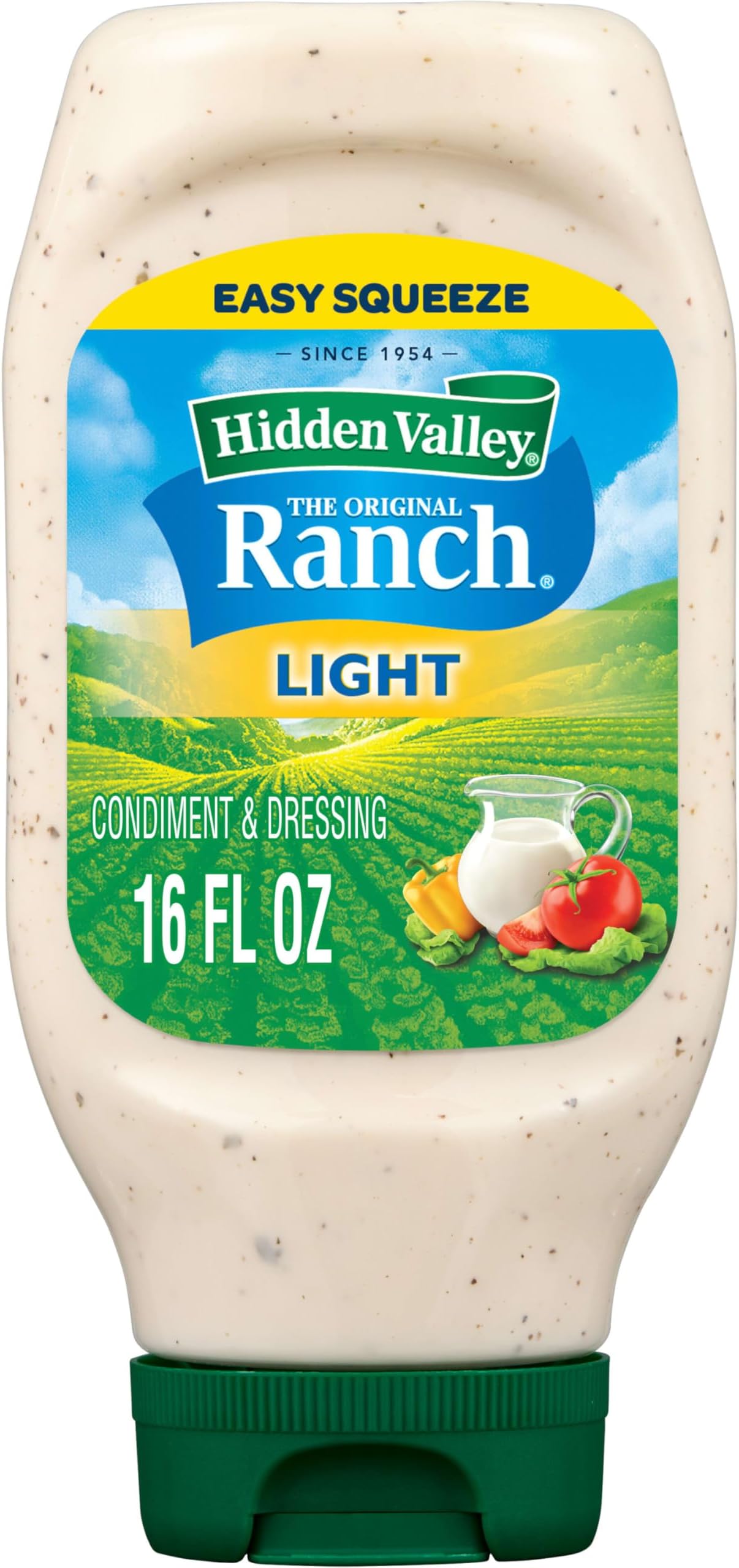 Hidden Valley Light Ranch Condiment and Dressing, Easy Squeeze Bottle, 16 Fl Oz, (Package May Vary)