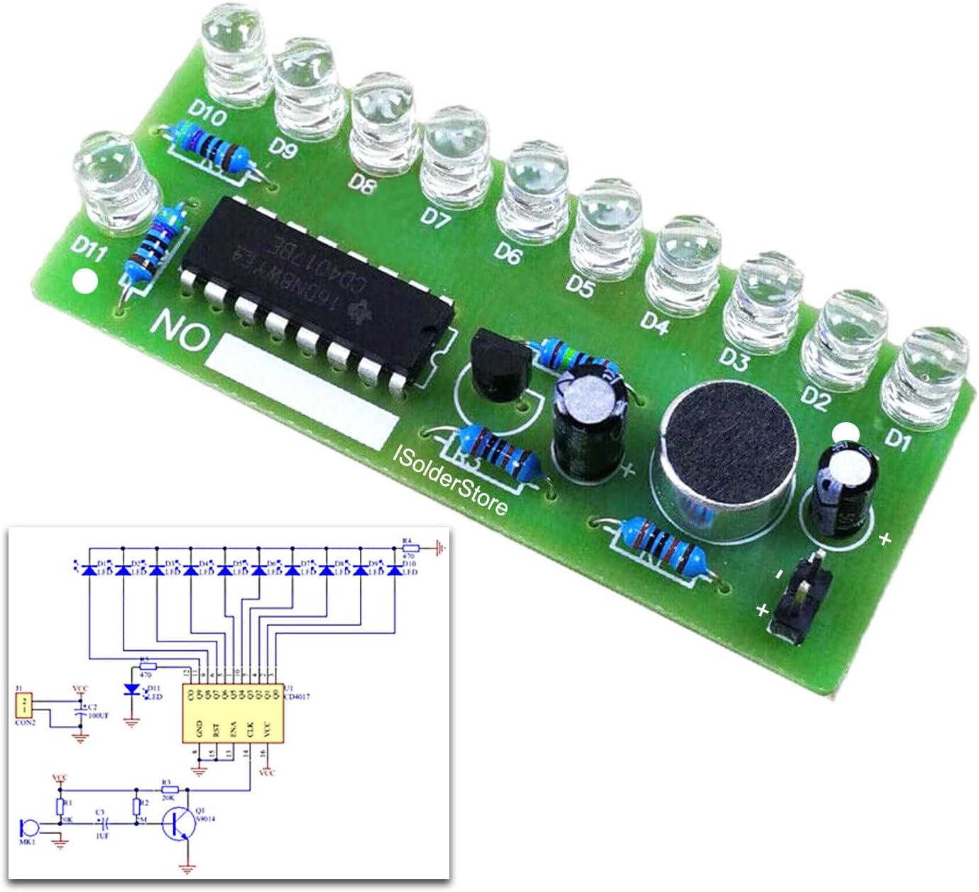 ISolderStore Colorful 10 LEDs Soldering Practice Board Electronic DIY Kits CD4017 Soldering Practice Kit for Teens Kids Adults image 5