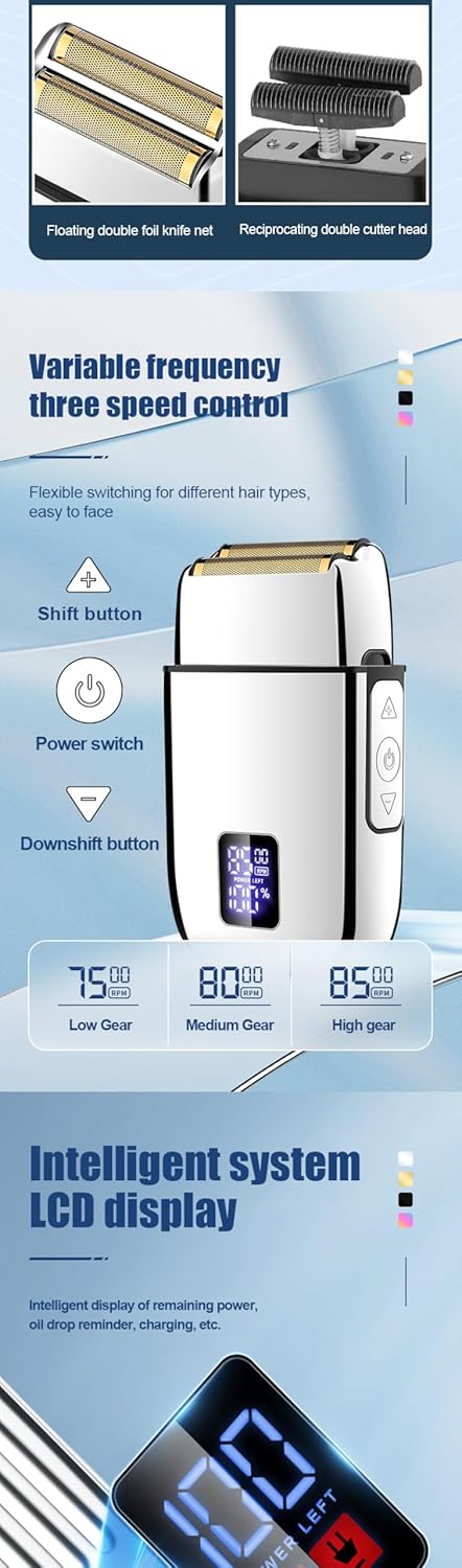 Multifunctional Professional Hair Clipper Set - Comprehensive Grooming Kit with Trimmer, Shaver, and Nose Hair Trimmer (973A Black)