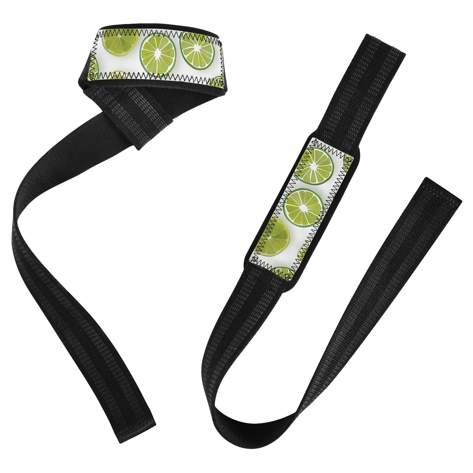 Nander Fresh Lemon Wrist Straps for Weightlifting,Lifting Straps with Neoprene Cushioned Wrist Padded and Anti-Skid Silicone for Strength Training,Bodybuilding,Deadlifting