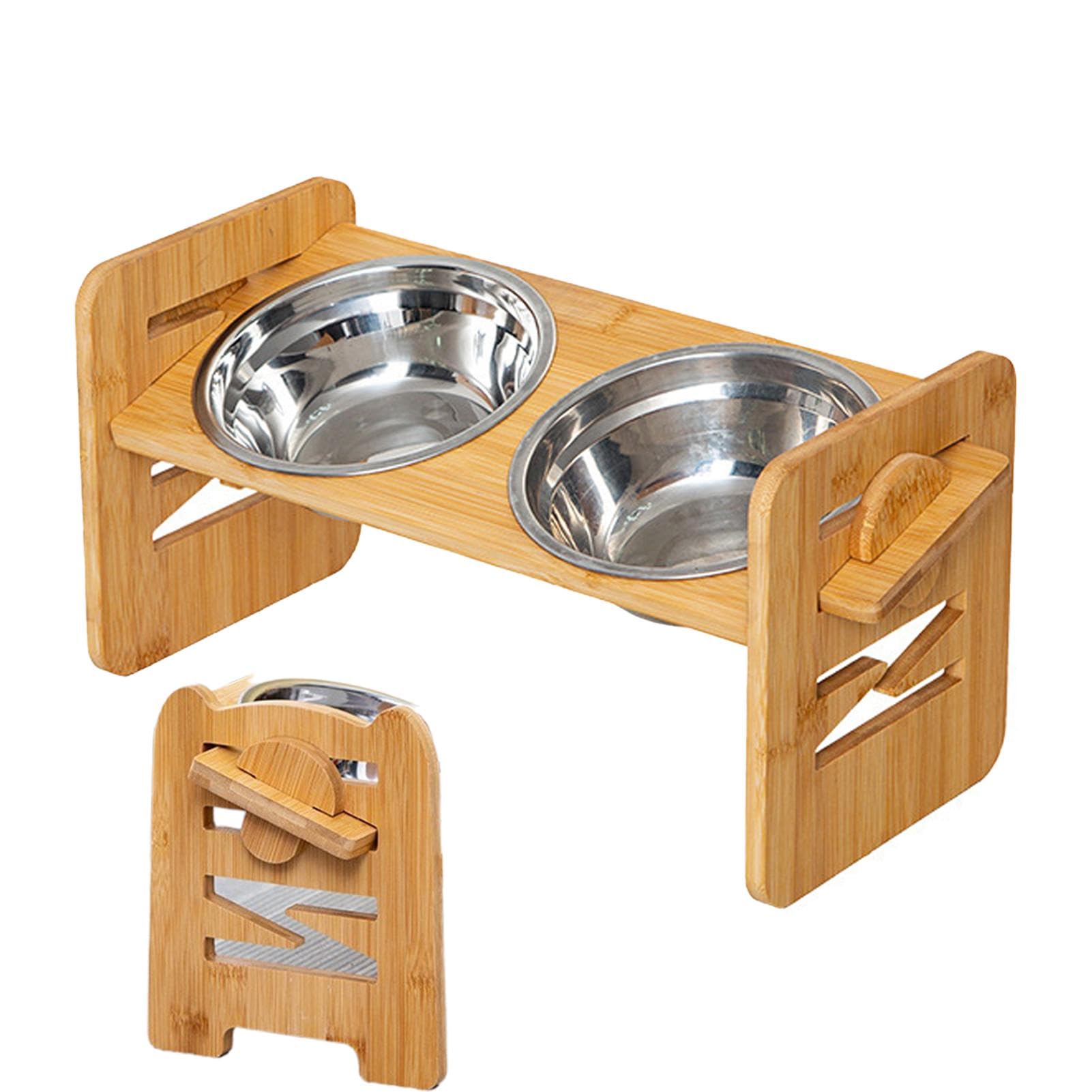 Bol incliné chien protège le cou : support réglable en hauteur avec gamelle inox