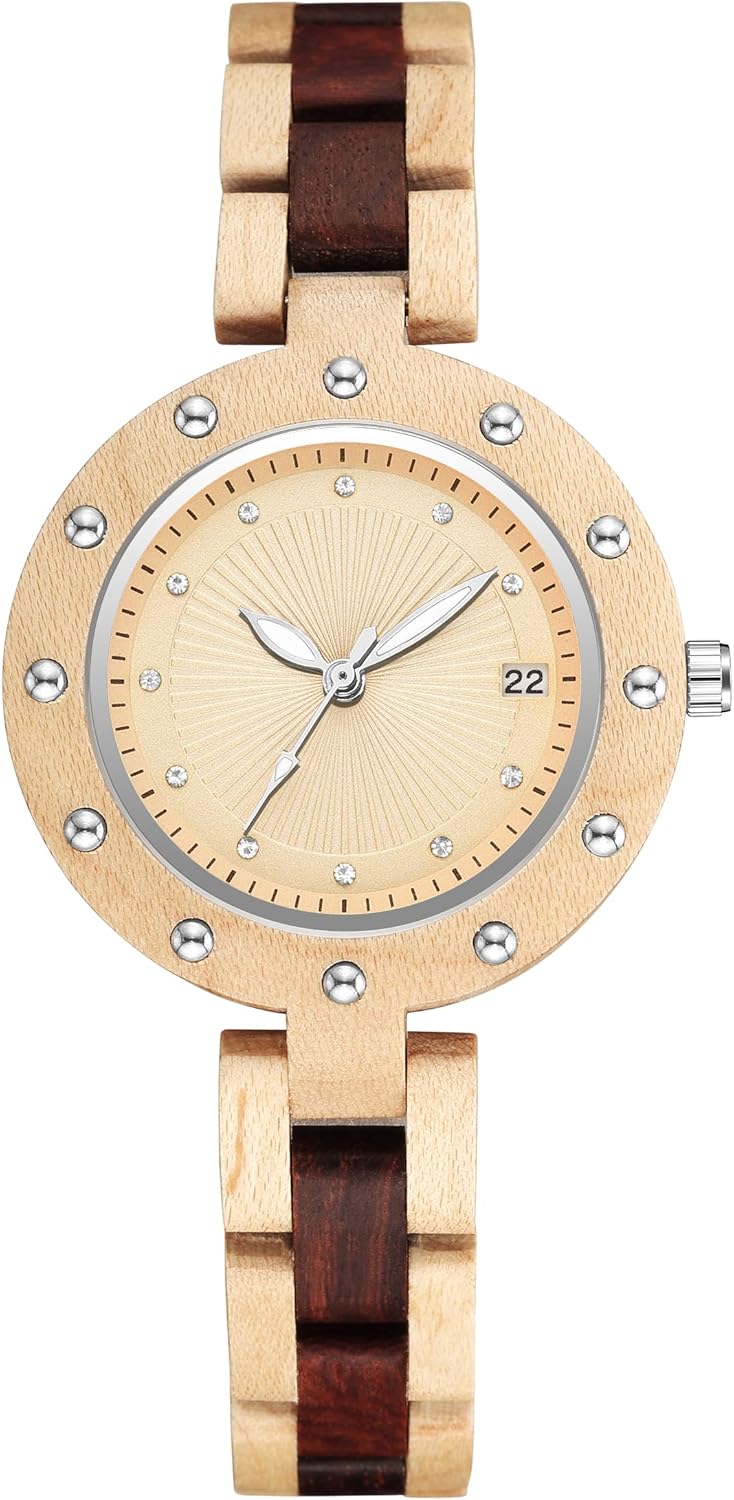 GORBEN Men’s Wooden Watch, Wrist Watch for Men, Lightweight Business Fashion Analog Quartz Watch, Stylish Men’s Watch Perfect for Any Occasion