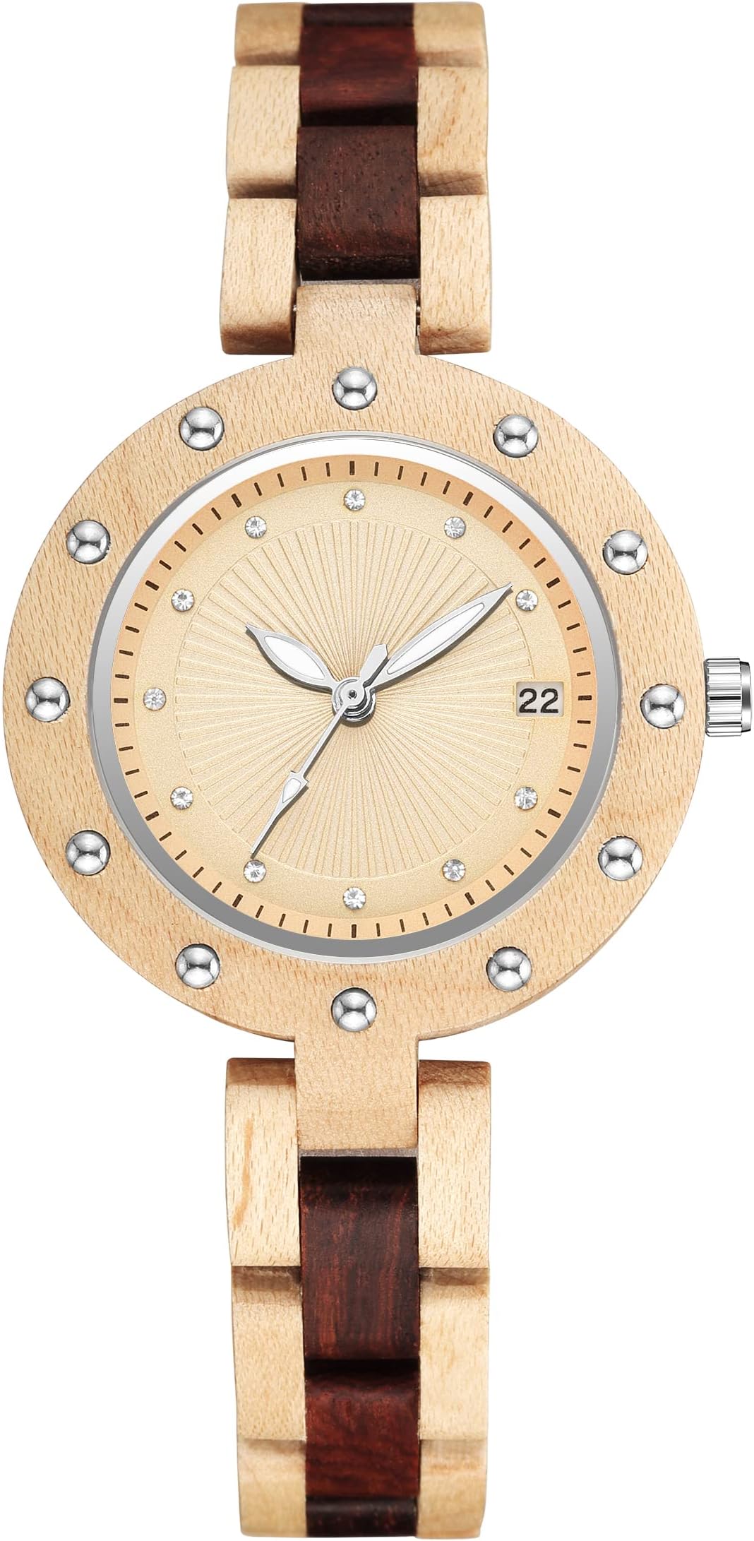 GORBEN Menโs Wooden Watch, Wrist Watch for Men, Lightweight Business Fashion Analog Quartz Watch, Stylish Menโs Watch Perfect for Any Occasion
