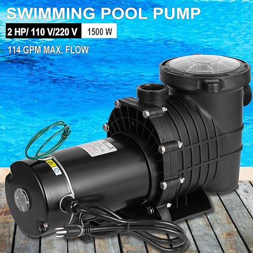 Miniatura 2 de Bomba de piscina de 2 HP 110 V220 V Bomba de piscina 6840 GPH Bombas de piscina de 1500 W potente bomba autorecortable para piscinas