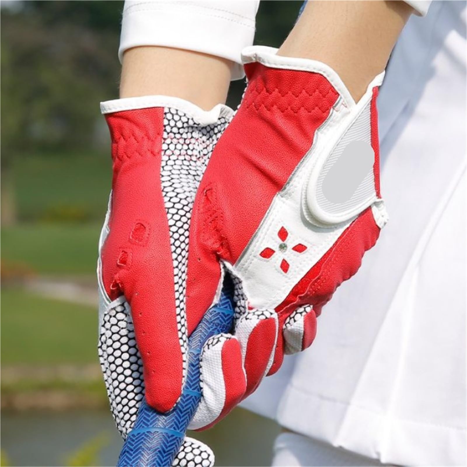 Guanto Da Golf Guanti da golf da donna da 1 paio in morbida pelle PU traspirante con particelle antiscivolo