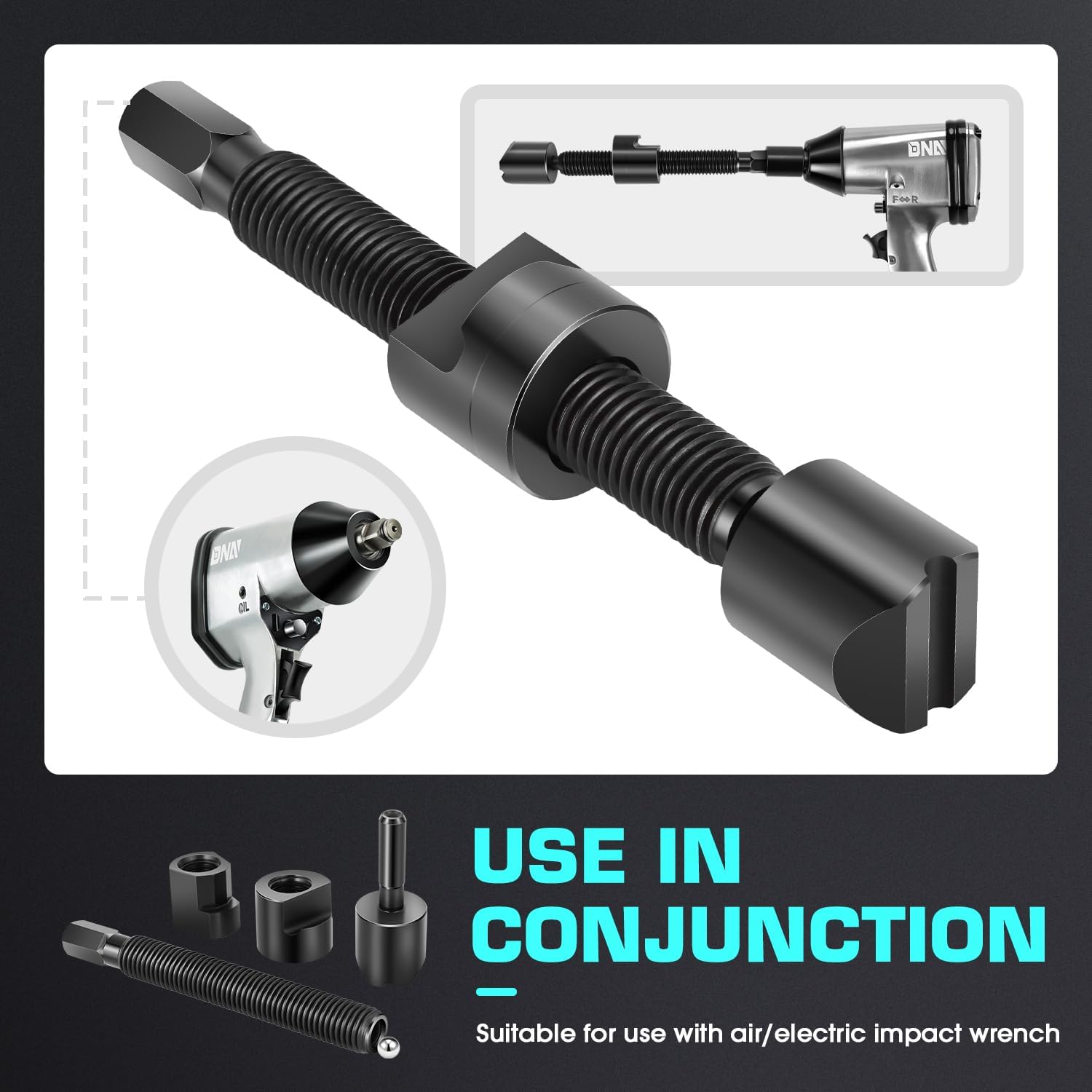 DNA Motoring Dual Wheel Separator Tool Kit, One-Piece Pusher Wheel Hub Removal Tool with 11 Threads, Fits Most Truck, Bus, Van or Trailer That Has Dual Steel Wheels, TOOLS-00604