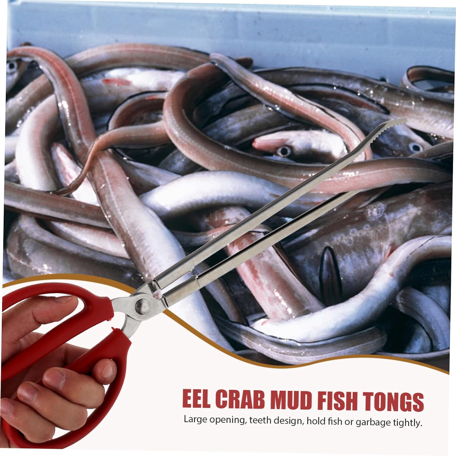 2pcs EEL Crab Mud Fish Tongs Long Garbage Tools for Outdoor Curved Crab Claw Crackers