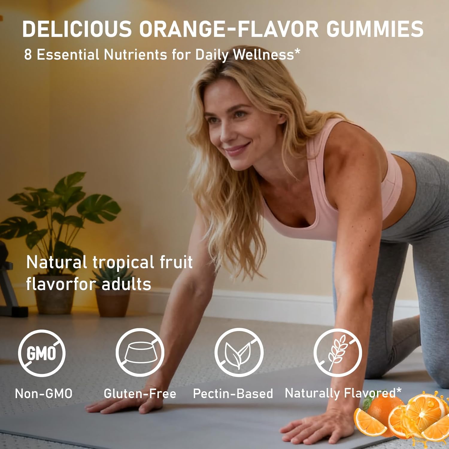Iron Gummies with Vitamin C, B6, B12 and Folate - Gentle Ferrous Bisglycinate for Daily Nutrition - Orange Flavor - 60 Gummies