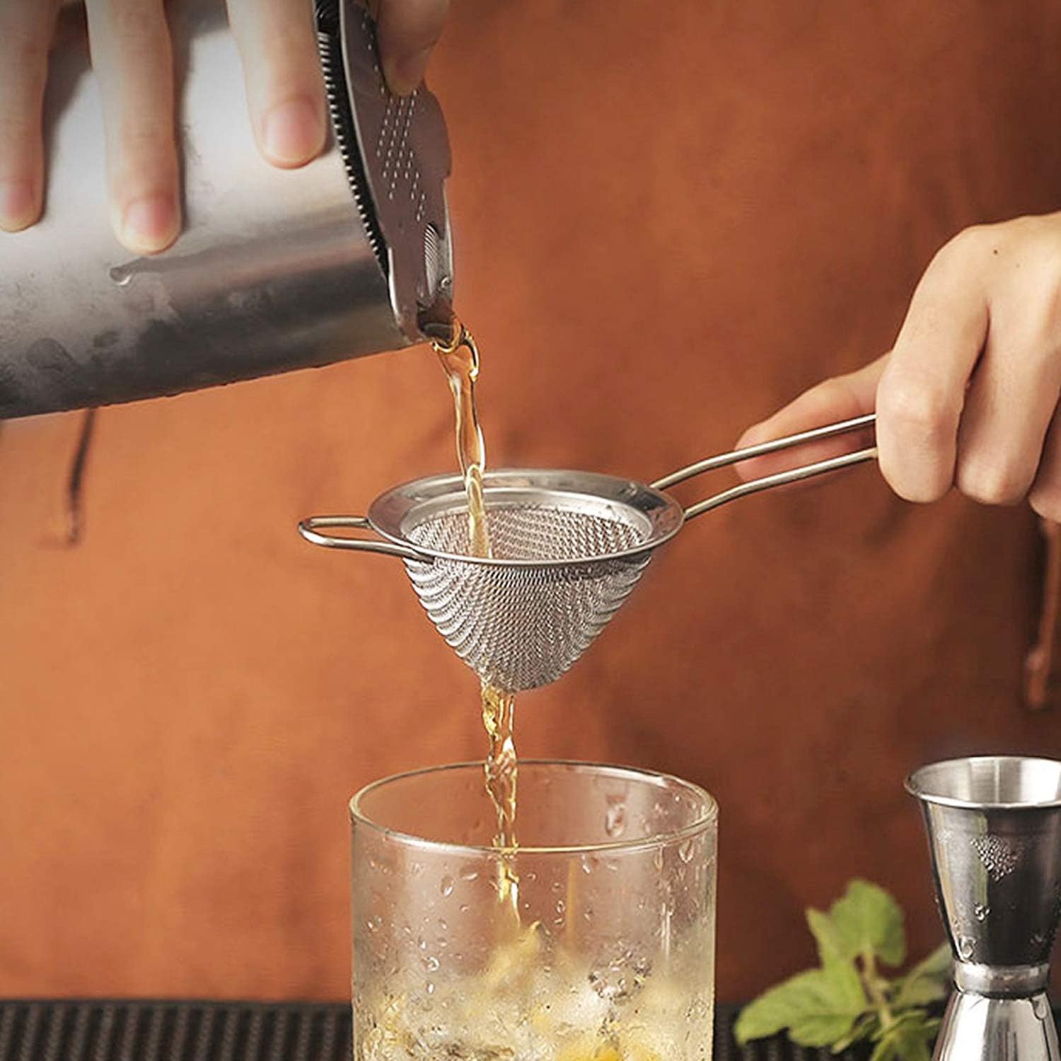 Axe Sickle 3 Pcs Fine Mesh Strainers 304 Stainless Steel Strainer 2.7", 3.9", 5.5" Inch Conical Strainers for Straining Teas, Sifting Flour, Sugar, Spices and Herbs.