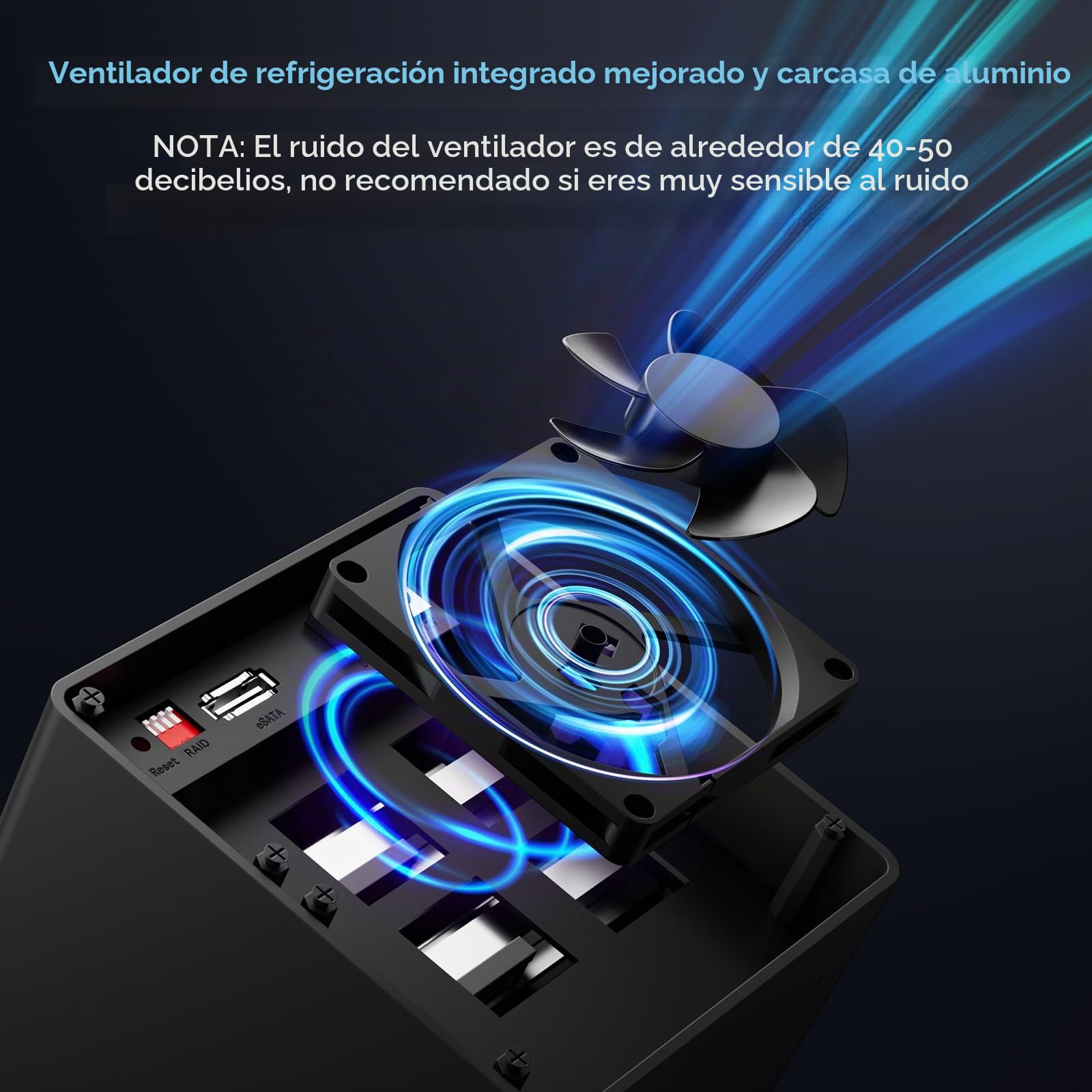CENMATE Carcasa Raid de Disco Duro de 4 bahías para Disco Duro SATA HDD/SSD de 2.5/3.5 Pulgadas con Cable USB A/C 3.0, Lector de Disco Duro de 3.5 Compatible con Capacidad de 80 TB, 8 Modos