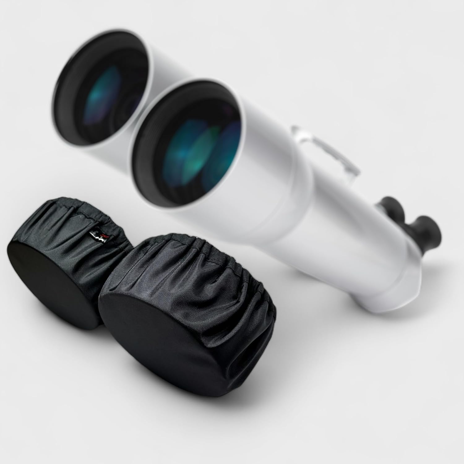 R-Sky Dust and Dew Covers – Set of 2 Protective Covers for Binocular Telescope Objective Lenses | Elastic Fit with Silicone Stoppers | Black (4,5 inch)