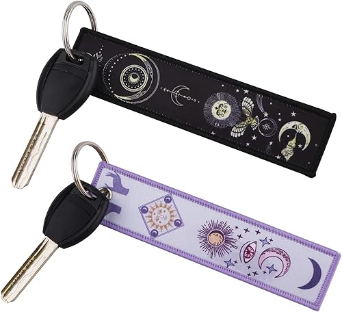 Lindo llavero para llaves de automóvil, motocicleta, scooter, llavero genial, anillo para mujeres y hombres, diseño de luna y sol (2 unidades, disponible en Yaxa El Salvador