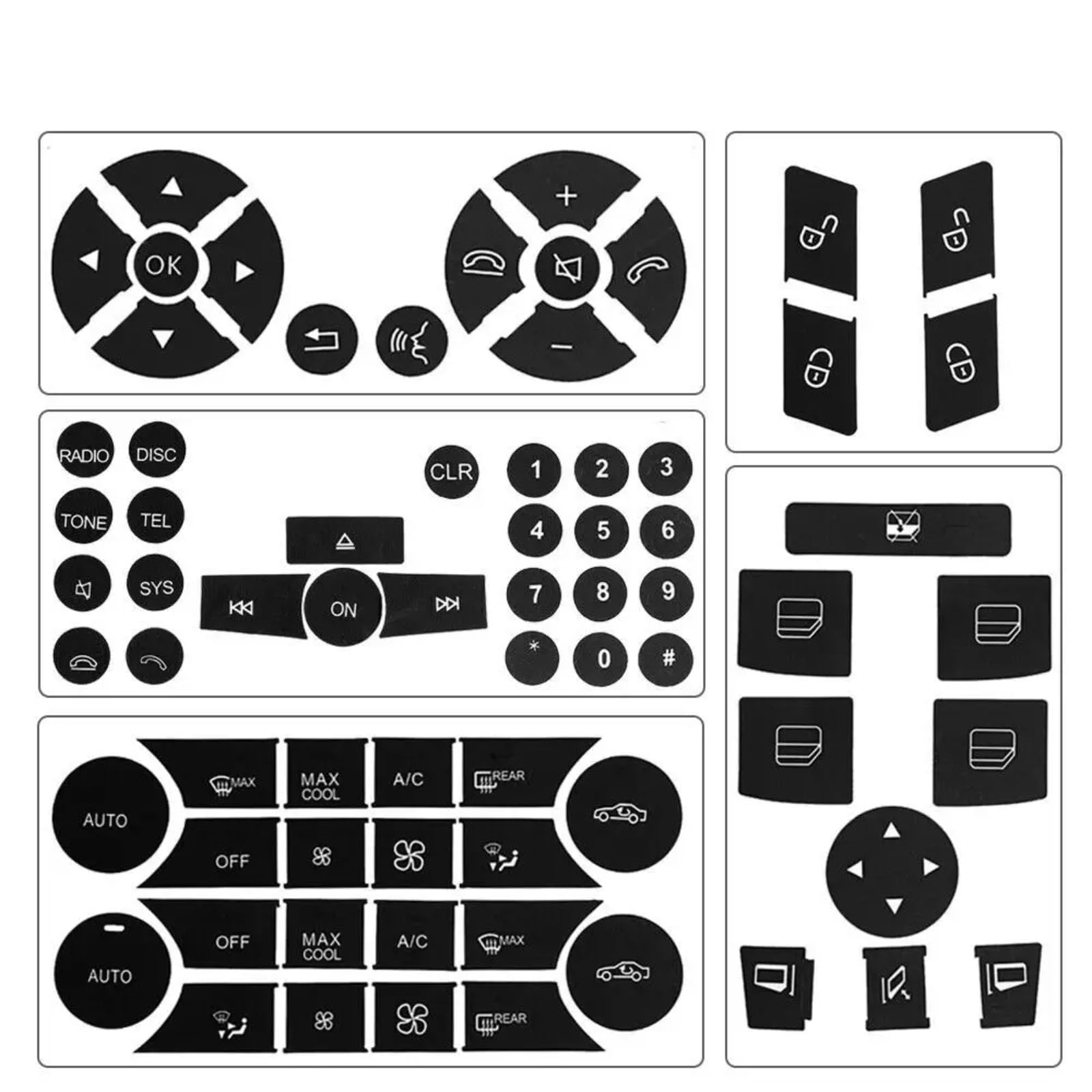 Autocollant bouton commande climatisation pour trajet confort Mercedes - 8