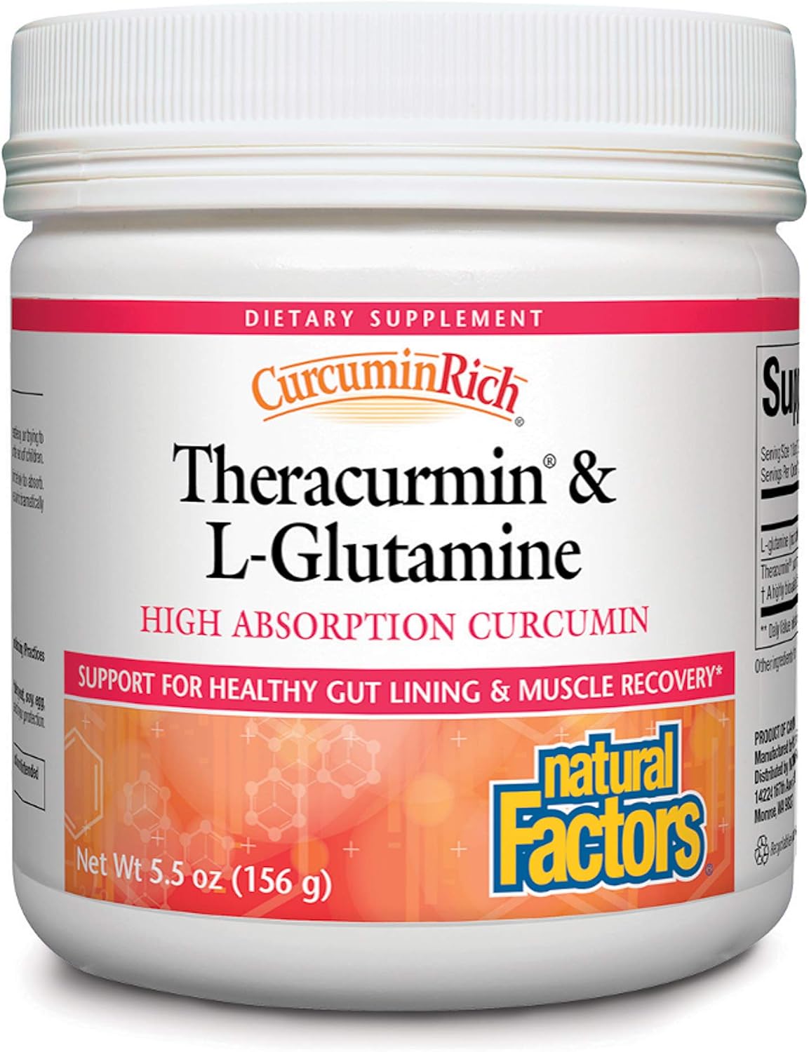 CurcuminRich Theracurmin & L-Glutamine by Natural Factors, Post-Workout Curcumin Powder