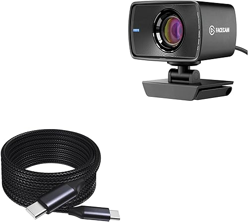 BoxWave Cable compatible con Elgato Facecam - DirectSync PD Cable (10 pies) - USB-C a USB-C (100 W), cable largo de aleación de nailon trenzado PD