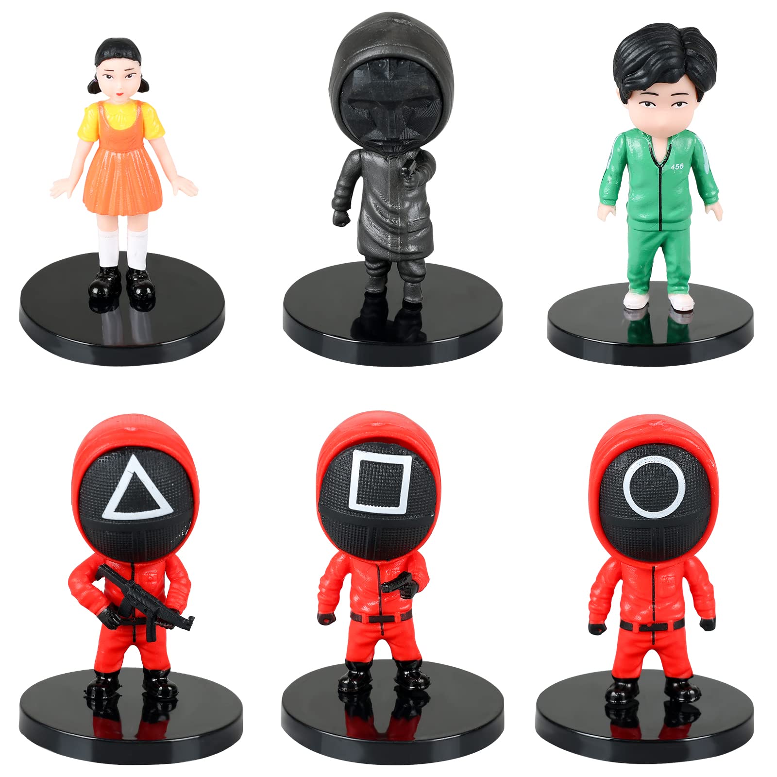 GénericSquid Figure Game,Masked Worker, Bandai Spirits Figuarts Mini Action Figure 6 Set