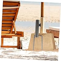 Vista 8 de Anclaje de sombrilla de playa Ancla de arena de metal Base de paraguas al aire libre Bandera de arena Soporte de poste Ancla de hierba Base